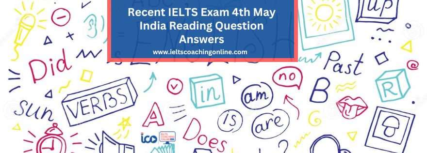 Recent IELTS Exam 04th May 2024 India | IELTS Coaching Online